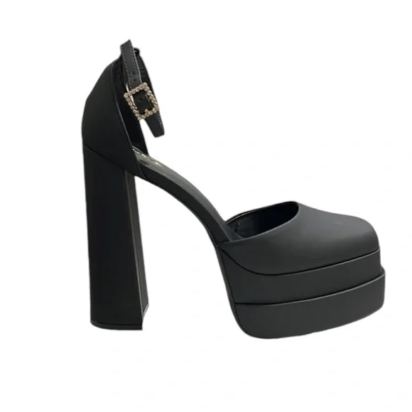 Aldo Black Ankle Strap Platform Pumps Size 8.5 - Picture 3 of 10